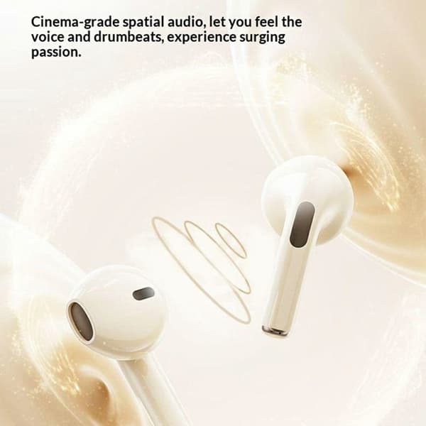 AIGO TWS Trådlösa Bluetooth-Hörlurar Semi-In-Ear Smart Touch TJ07 Beige