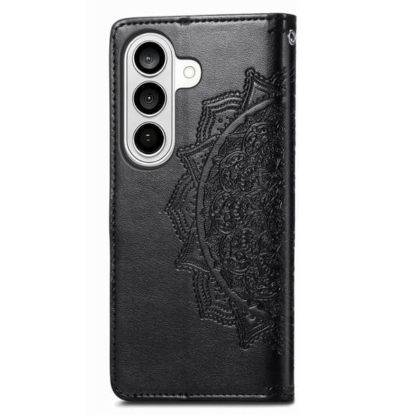 Plånboksfodral för Samsung Galaxy S26 Mandala Blommor Konstläder - Svart