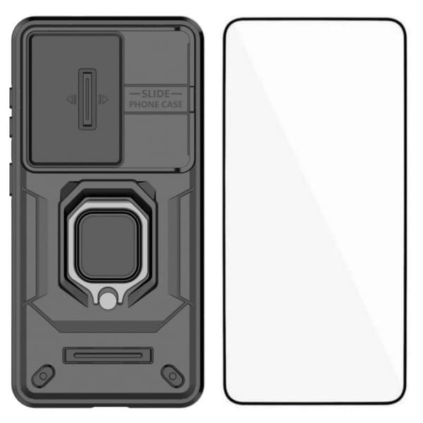 WANLONFENG Mobilskal för Samsung Galaxy S26 Plus Kickstand PC + TPU - Svart