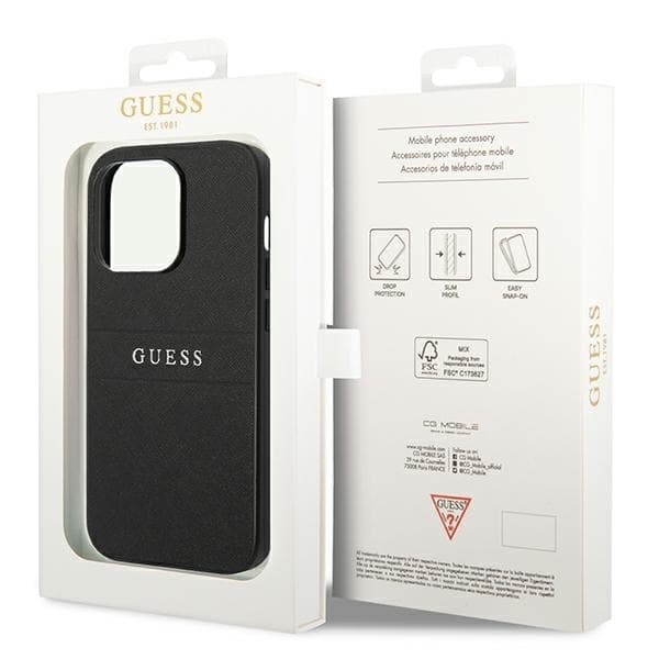 Guess Mobilskal till iPhone 14 Pro MagSafe Saffiano Strap - Svart
