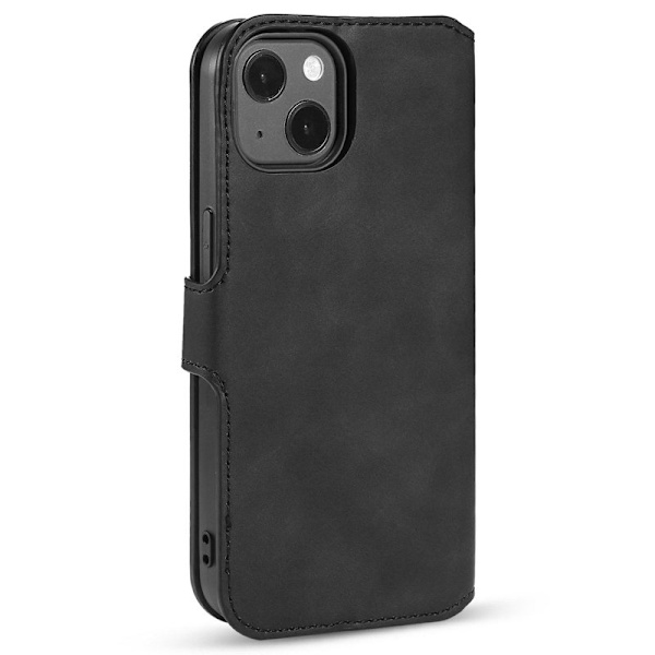 DG.MING iPhone 14 Plus Plånboksfodral Anti-scratch Konstläder Svart