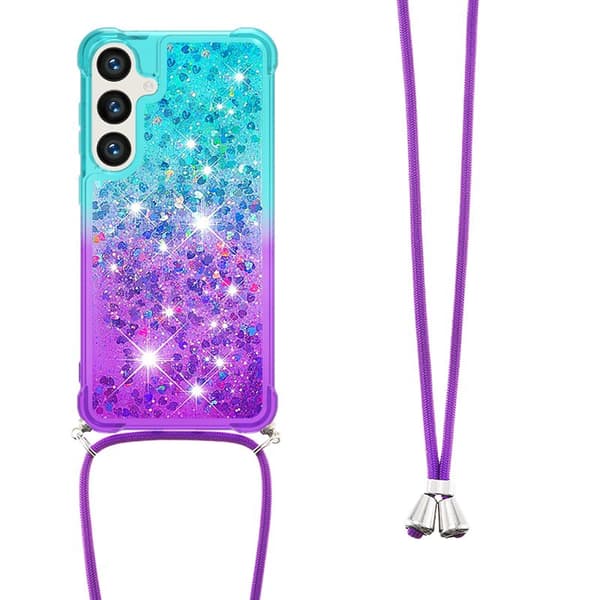 Mobilskal för Samsung Galaxy S26 Plus Gradient TPU med rem - Ljusblå/Lila