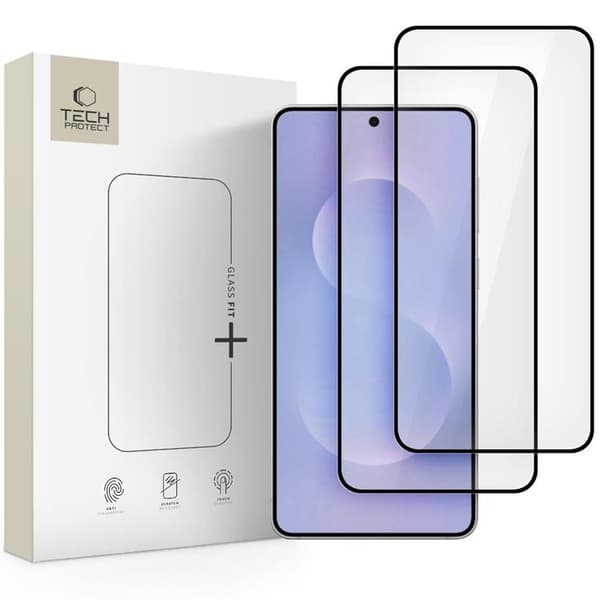 [2-Pack] Tech-Protect Galaxy S25 Edge hærdet glas Skærmbeskytter - Sort Svart