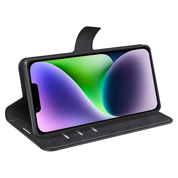 iPhone 15 Plus Plånboksfodral Calf Flip Folio - Svart Svart