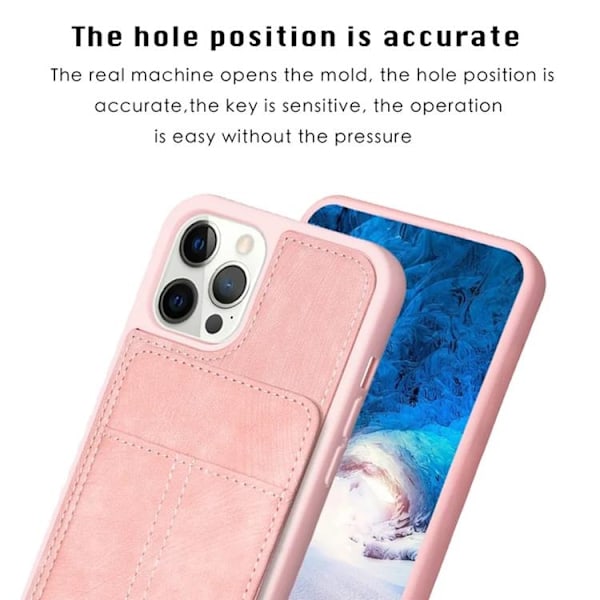 iPhone 15 Pro Max Mobilskal Korthållare BF28 - Rosa