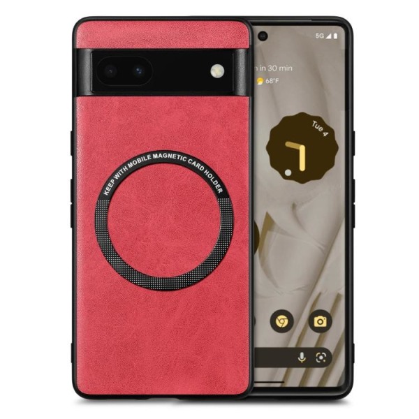 Google Pixel 6a mobilcover Magsafe PU læder - rød