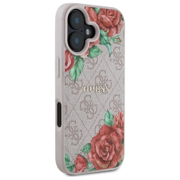 Guess telefonetui til iPhone 16 MagSafe 4G Blomsterprint - Lyserød Rosa