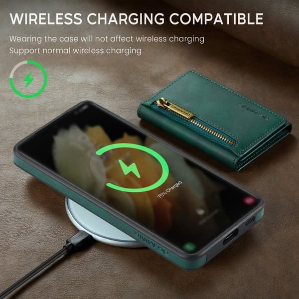 DG.MING Plånboksfodral för Samsung Galaxy S21 Ultra 5G - Grön