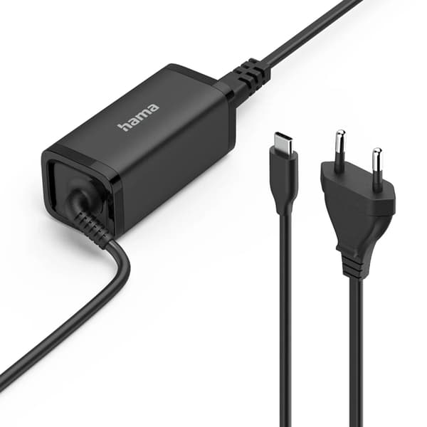 Hama hurtigoplader 45W USB-C Gan Notebook Strømforsyning Svart