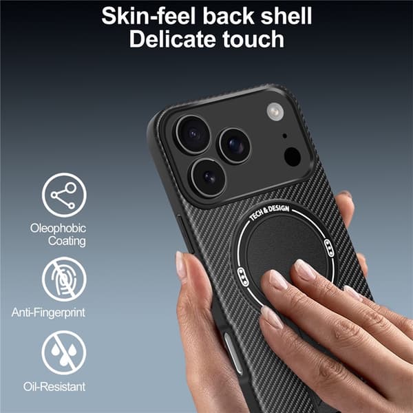 Mobilskal till iPhone 17 Pro MagSafe Kickstand Carbon Fiber - Brun Brun