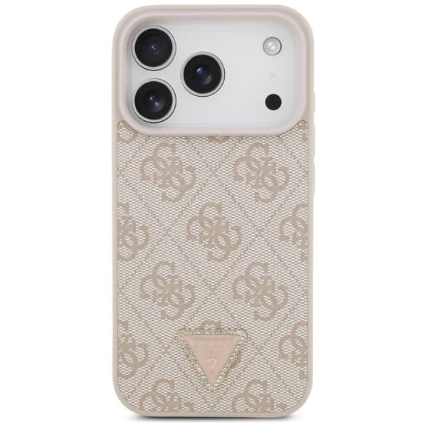 Guess Mobilskal För iPhone 18 Pro/17 Pro Magsafe Läder 4G Triangel Strass