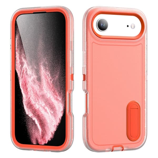 Mobilskal till iPhone Air Kickstand Silikon - Transparent/Orange Transparent