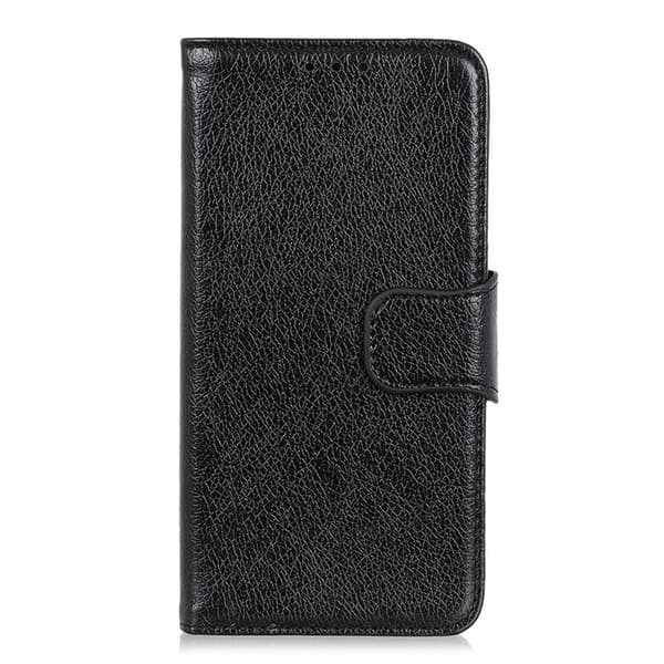 OnePlus 15 5G Plånboksfodral Nappa Texture Äkta läder Svart
