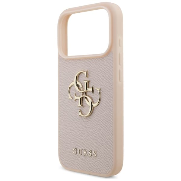 Guess Mobilskal till iPhone 17 Pro Grained Classic Logo - Rosa Rosa
