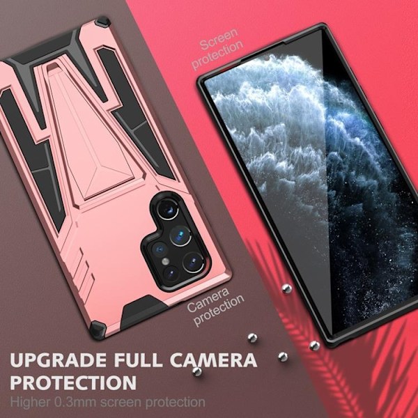 V-Shaped Kickstand Skal Galaxy S22 Plus - Rosa Guld Gul