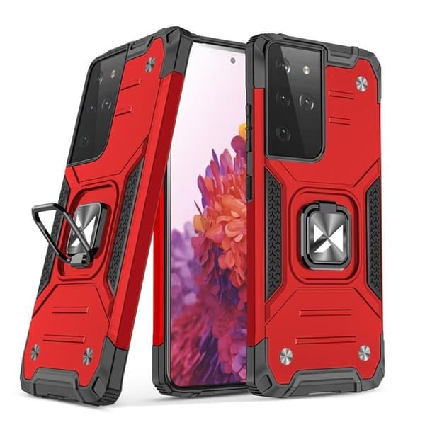 Wozinsky Ring Armor Skal Galaxy S22 Ultra - Röd Red