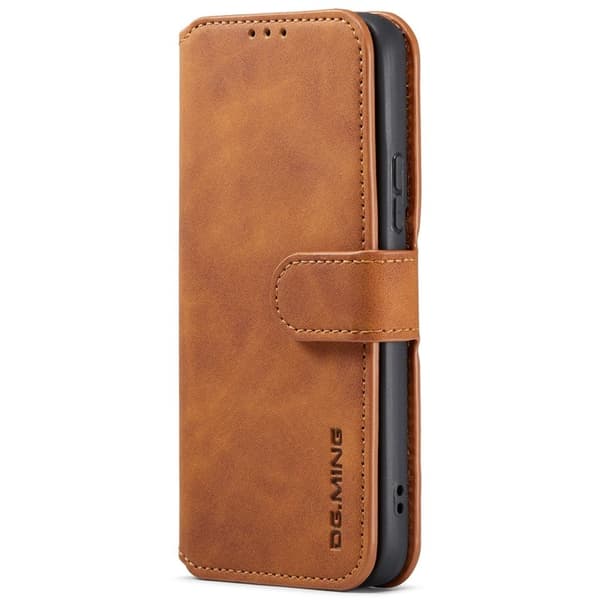 DG.MING Plånboksfodral Konstläder för Samsung Galaxy S22+ 5G - Brun