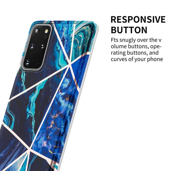 BOOM - Grid cover til Galaxy S20 Plus - Blå Marmor Blue