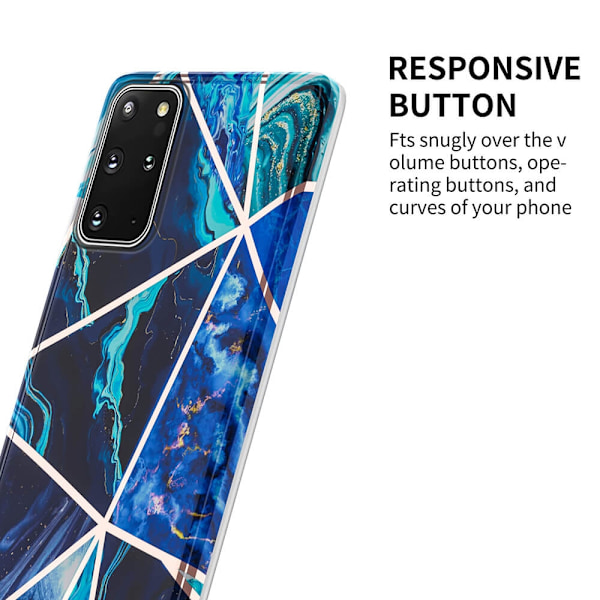 BOOM - Grid skal Galaxy S20 Plus - Blå Marmor Blå