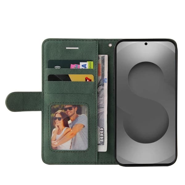 Samsung Galaxy S26 Ultra Plånboksfodral Konstläder Ställ - Grön