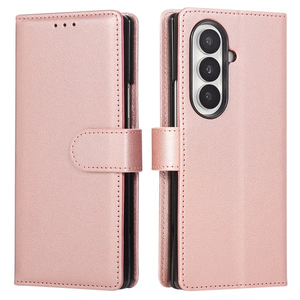 Galaxy Z Fold 7 Plånboksfodral Med Handledsrem - Roséguld Roséguld
