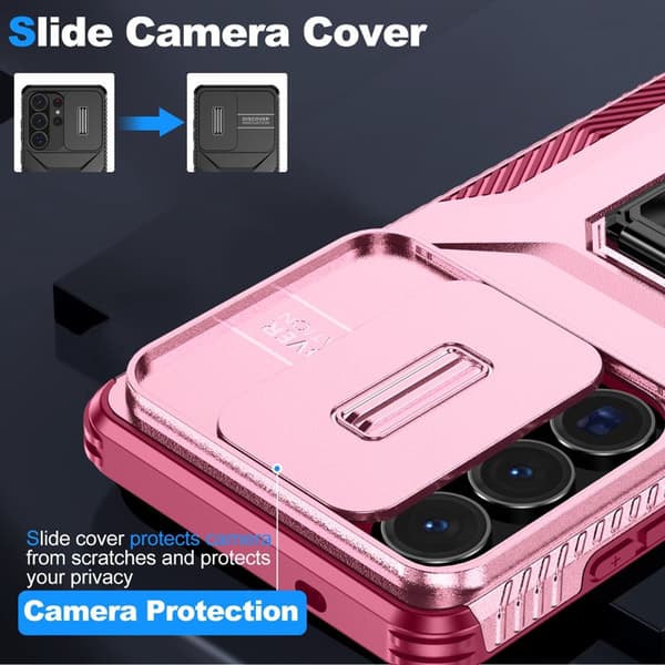 Mobilskal för Samsung Galaxy S26 Ultra Kickstand TPU + PC - Rosa