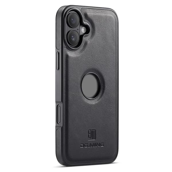 DG.MING Mobilskal till iPhone 16 Anti-Drop Läder - Svart