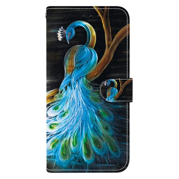 Plånboksfodral för Samsung Galaxy S26 Plus Mönstertryckt Konstläder - Påfågel
