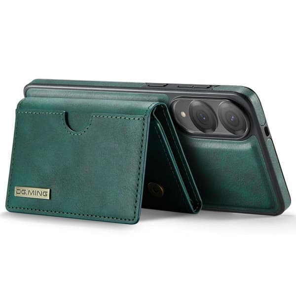 DG.MING M6 Series Konstläder Plånboksfodral för Samsung Galaxy S25 Edge - Grön