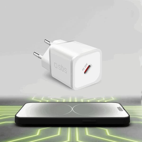 SBS Snabbladdare 20W GaN Power Delivery - Vit Vit