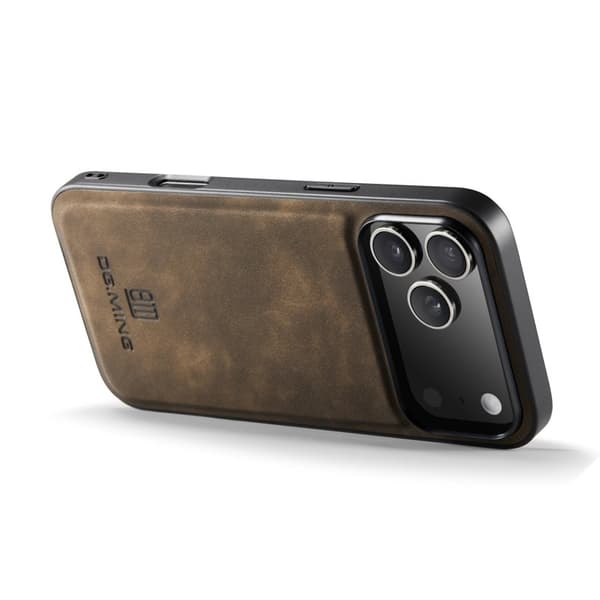 DG.MING Mobilskal till iPhone 17 Pro PU Läder PC + TPU Hybrid - Brun
