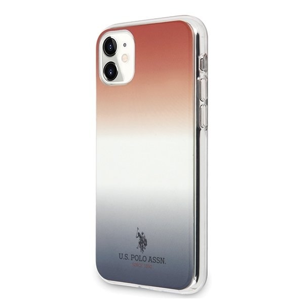 U.S. Polo Assn. Gradient Pattern Collection iPhone 11 Blå Röd Blå