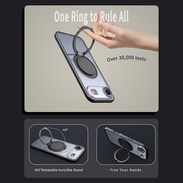 Mobilskal till iPhone Air MagSafe TPU+PC Kickstand - Svart Svart