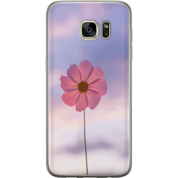 Mobilcover til Samsung Galaxy S7 edge med Rosa blomst