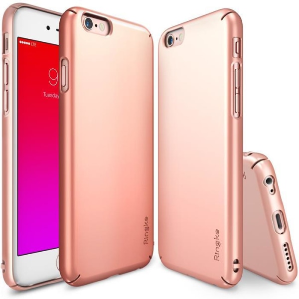 Ringke Slim Dual Coated Suojakuori Apple iPhone 6 / 6S -puhelimelle - Rose Gol