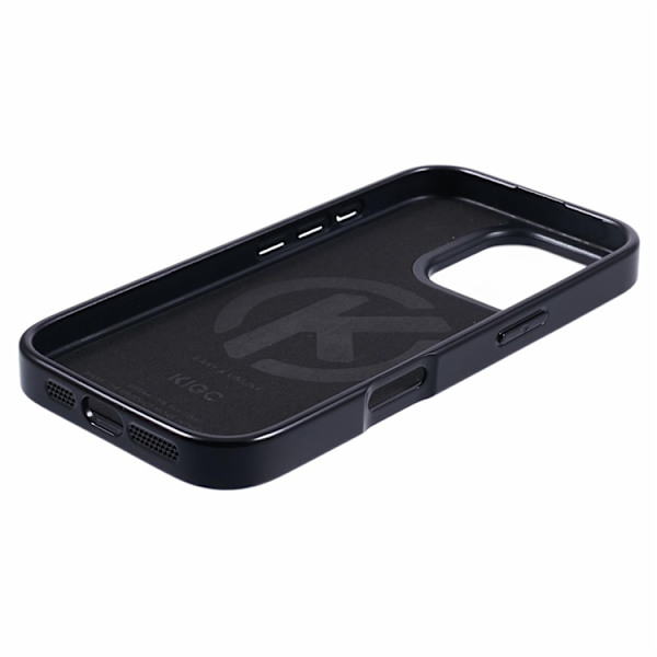 KIGC Mobilskal till iPhone 16 Pro Electroplating PC + TPU + PU Svart