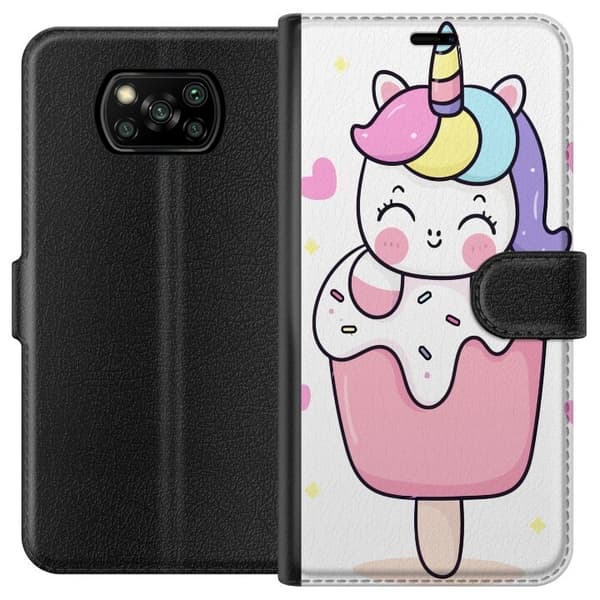 Plånboksfodral till Xiaomi Poco X3 NFC med Glad enhörning