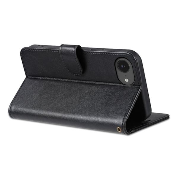 AZNS iPhone 16e Plånboksfodral Anti-Scratch Konstläder - Svart
