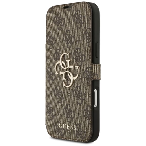 Guess iPhone 17 Pro Plånboksfodral Metal Logo - Brun Brun