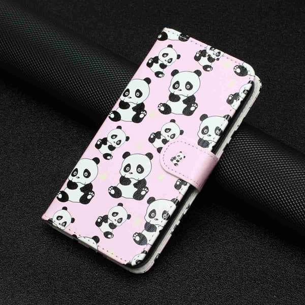 Plånboksfodral för Samsung Galaxy S26 Konstläder med rem - Panda