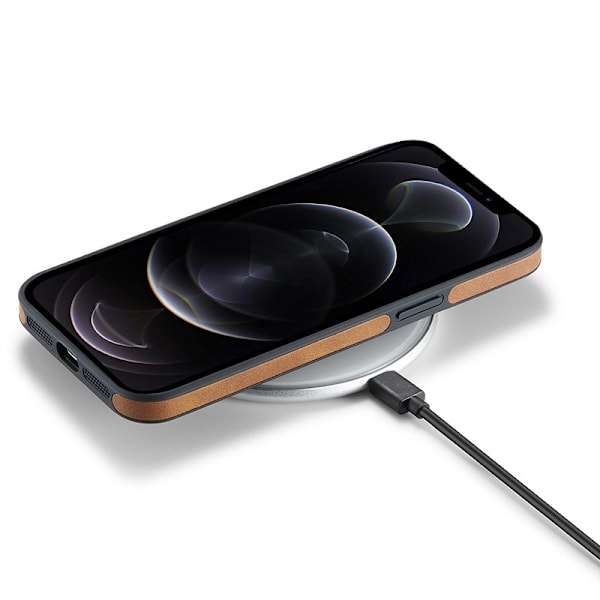 DG.MING Mobilskal till iPhone 12 Pro Max Logo View PU Läder Brun