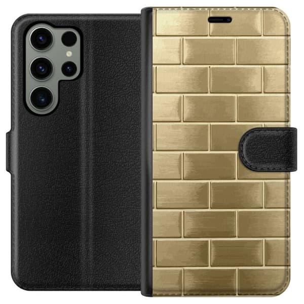 Plånboksfodral till Samsung Galaxy S23 Ultra med Gyllene Murstenar