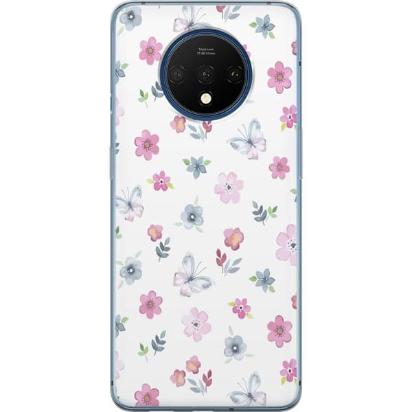 Mobilskal till OnePlus 7T med Blommor och fjärillar