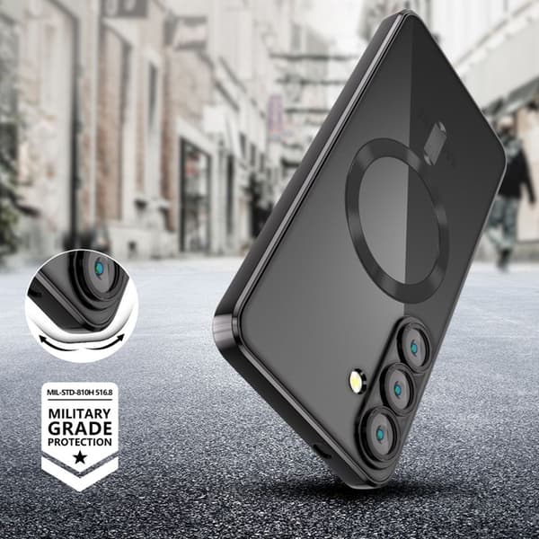 Tech-Protect Telefontaske til Galaxy S25 Magsafe Magflex - Skinnende Sort Svart