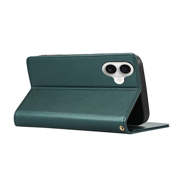 iPhone 17 Plånboksfodral RFID Rhombus Läder - Grön Grön
