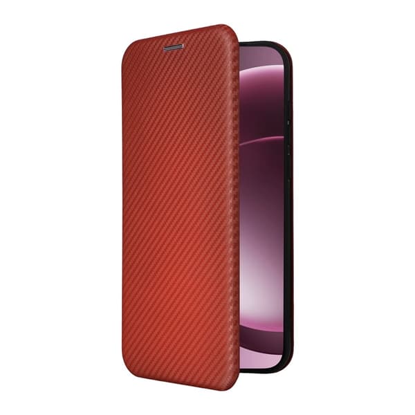 OnePlus 15 Plånboksfodral Carbon Fiber Drop-Proof Konstläder - Brun Brun