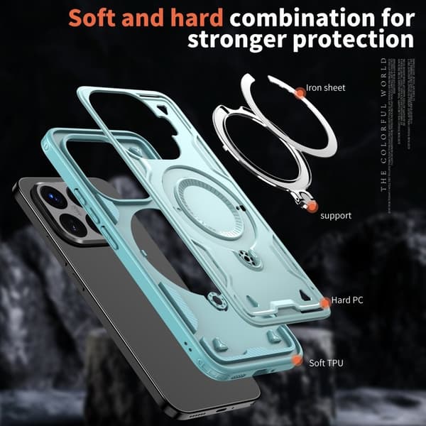 Mobilskal till Xiaomi 15T Pro Militärt Skydd Plast Kickstand - Blå