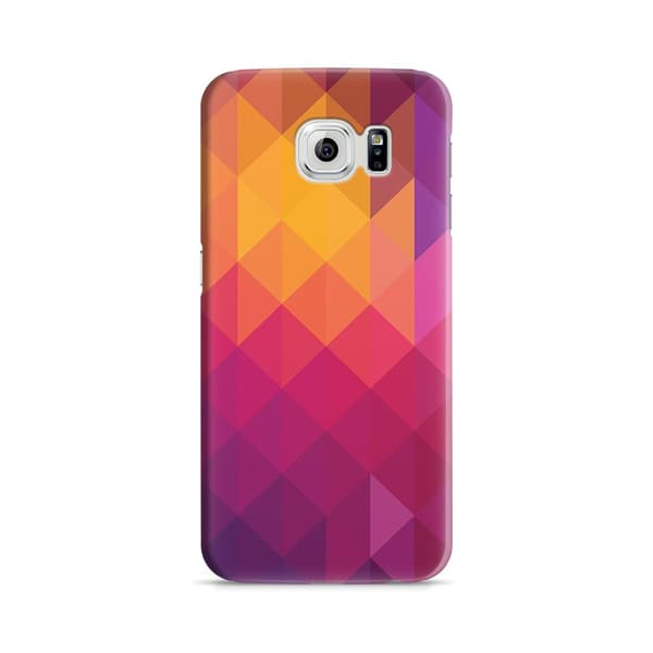 Skal till Samsung Galaxy S6 - Polygon - Gul/Rosa