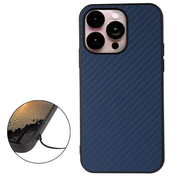 iPhone 14 Pro Max Skal Carbon Fiber - Blå Blå