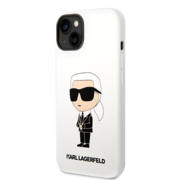 Karl Lagerfeld iPhone 14 Plus Cover Silikone Ikonik - Hvid